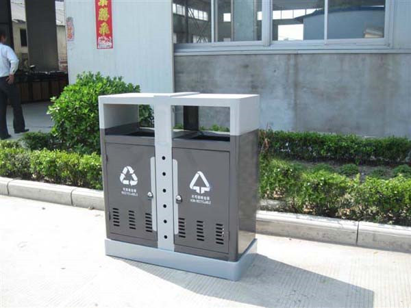 钢制双桶垃圾桶